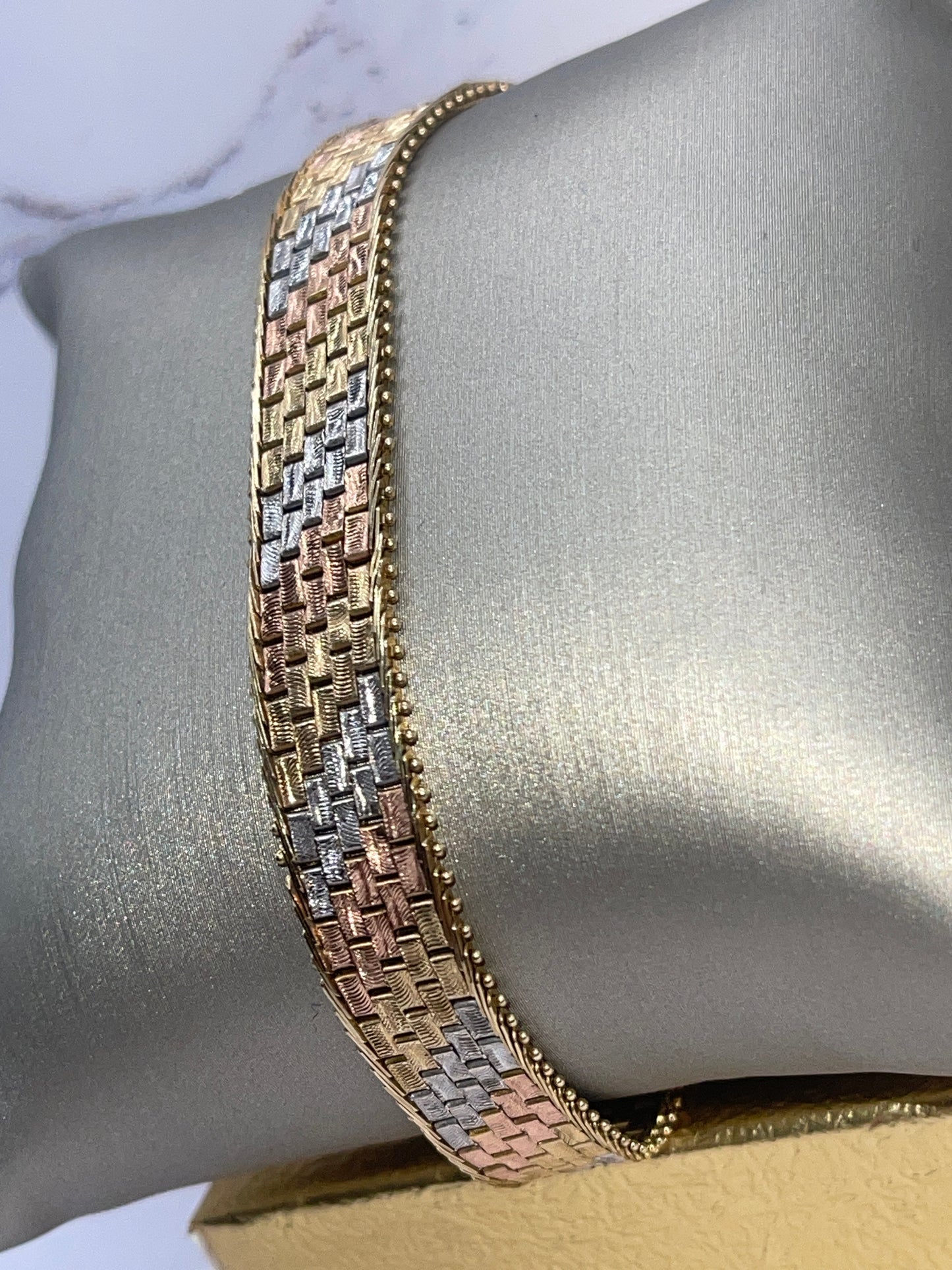 3 Tone Snake Bracelet 14k