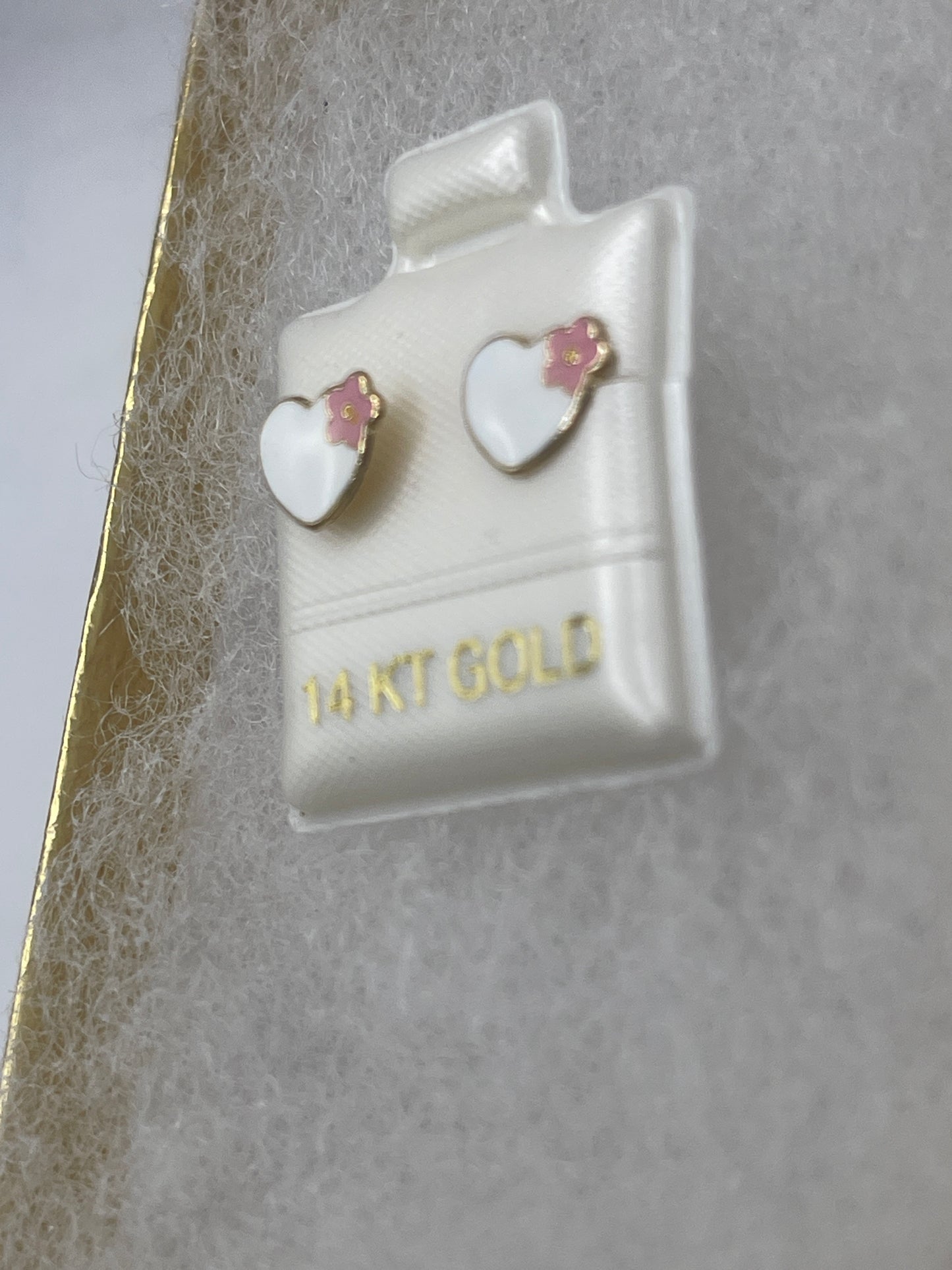 Heart Flower Earrings 14k