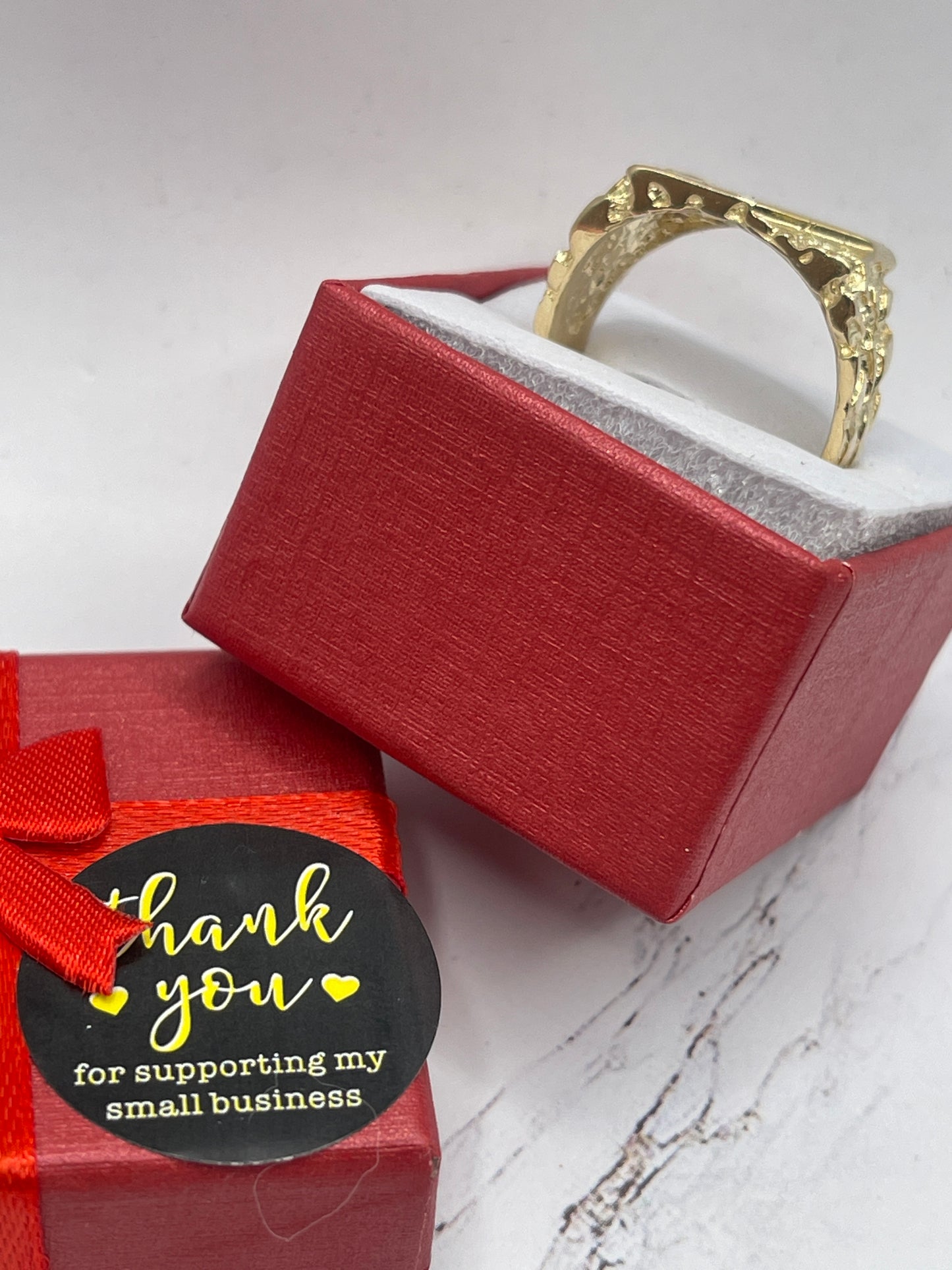 Square Nugget Ring 14k