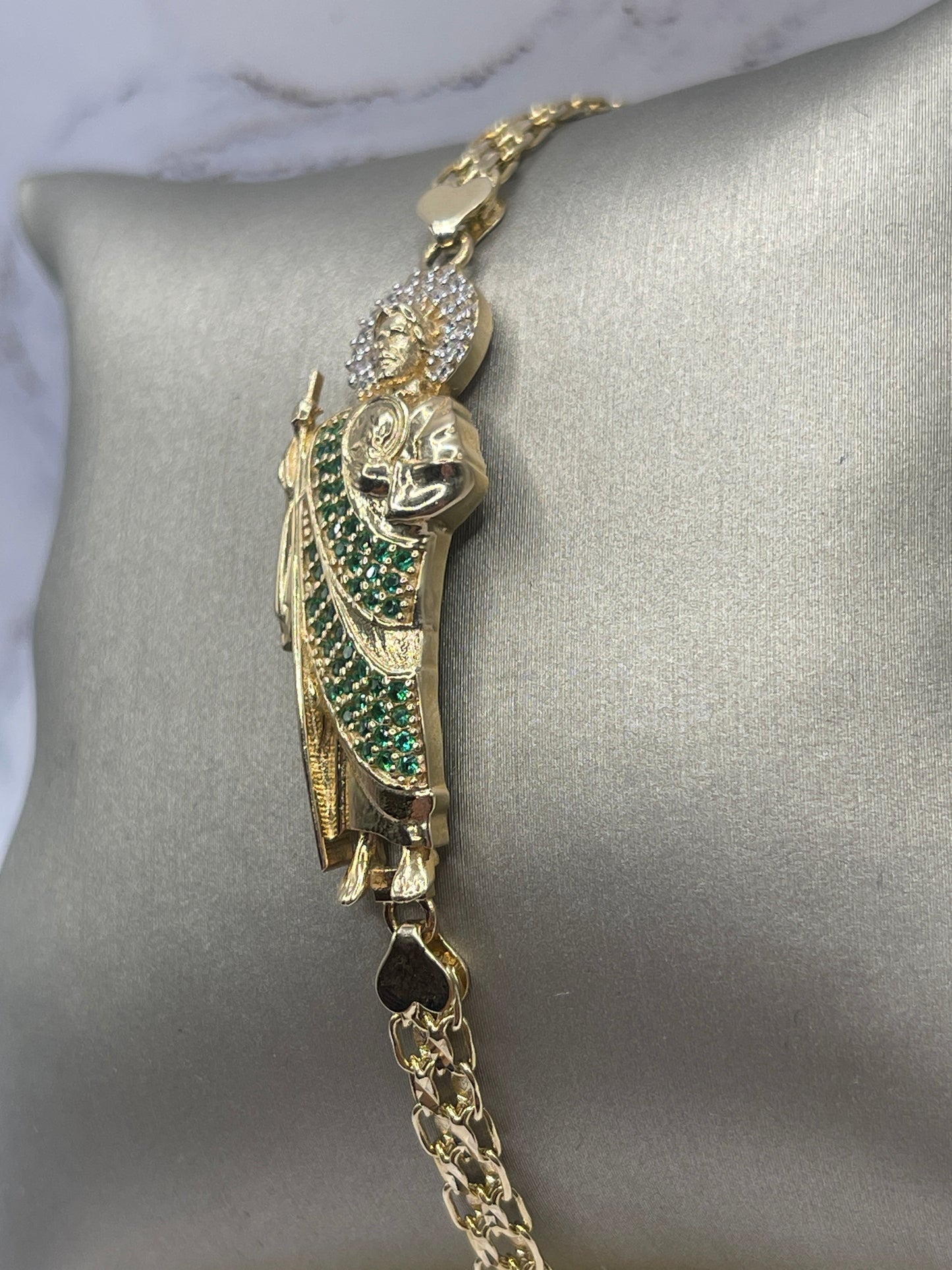 St Judas Cz Bracelet 14k