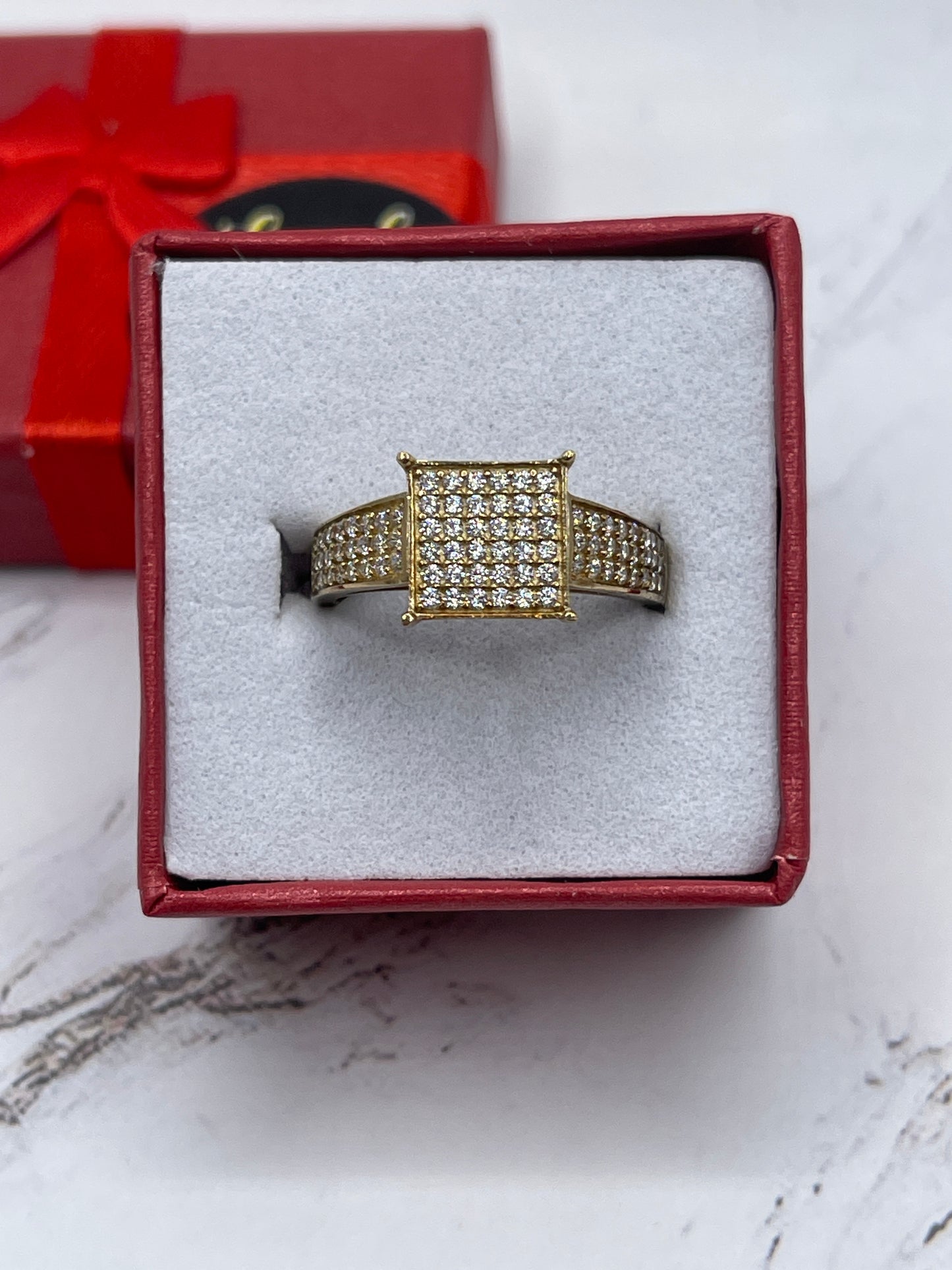 Square Top Cz Ring 10k