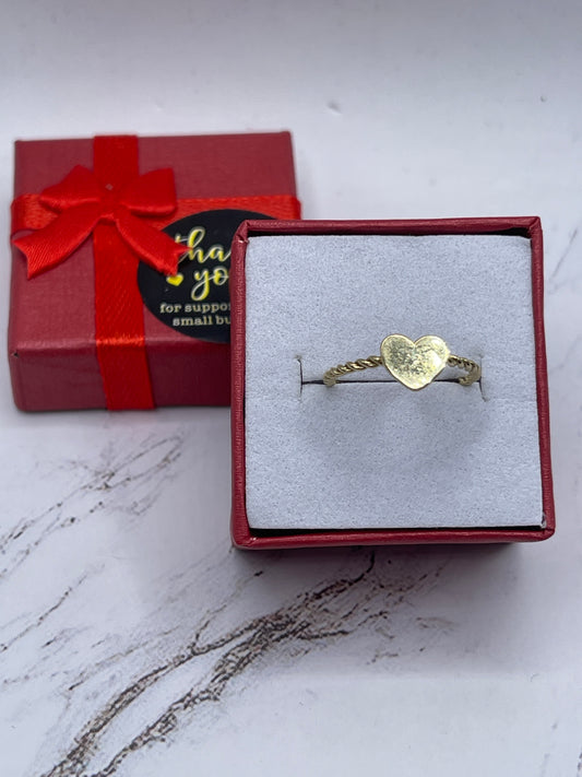 Heart Rope Ring 10k